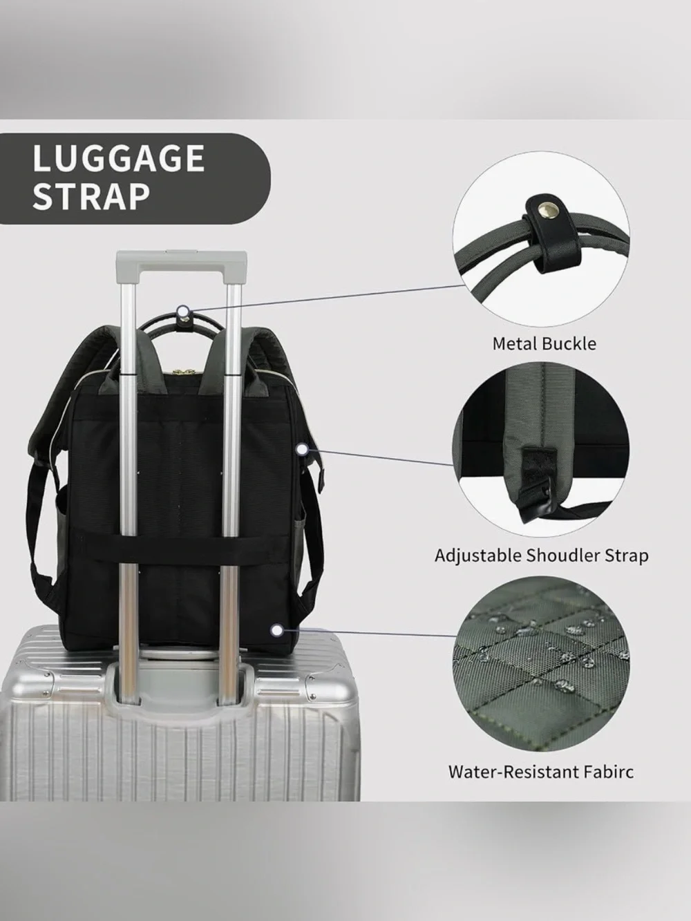 EMPSIGN 17 Inch Laptop Backpack for Women, Black-Army Green - NWT